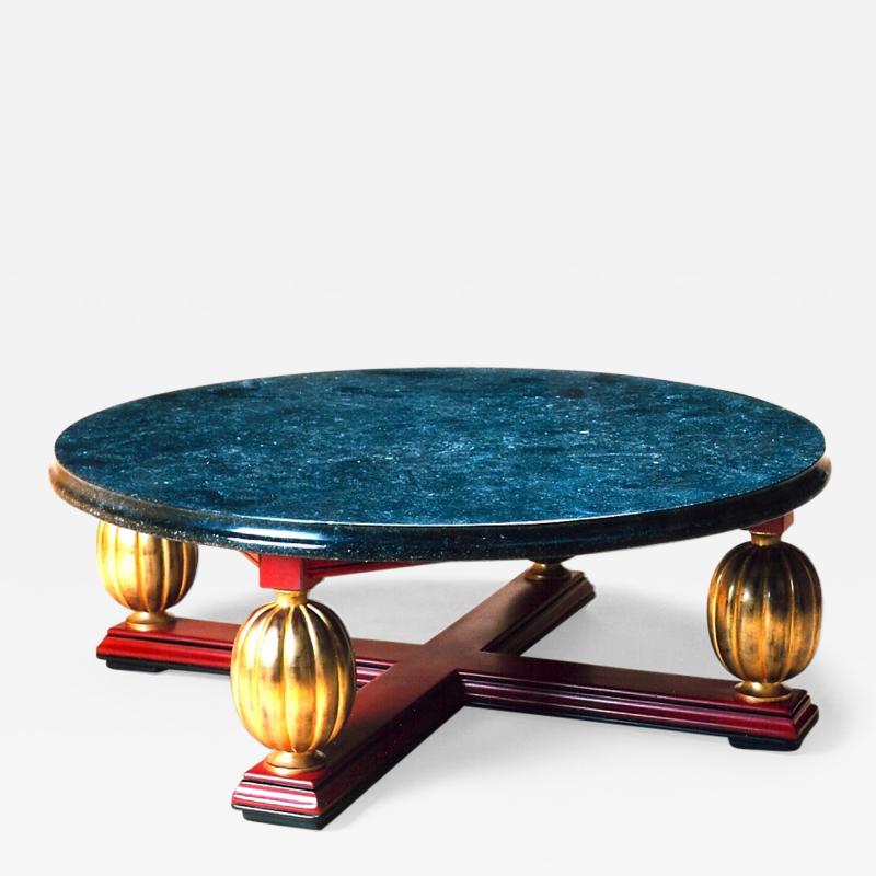 Exceptional Art Deco Coffee Table with Marble Top France 1930s