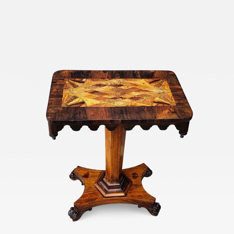 Exceptional British Colonial Specimen Wood Side Table