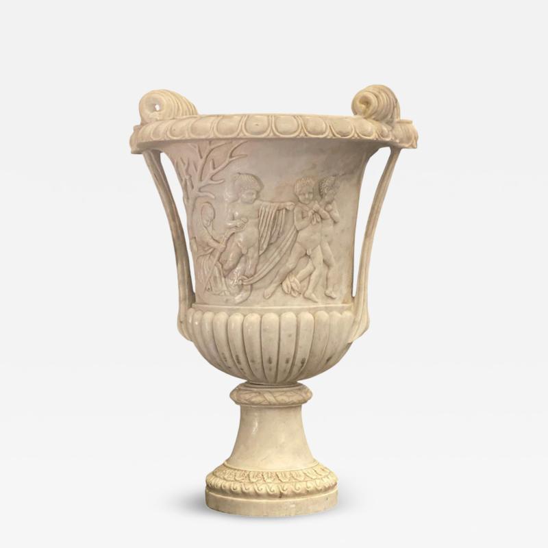 Exceptional Carrara White Marble Vase Grand Tour