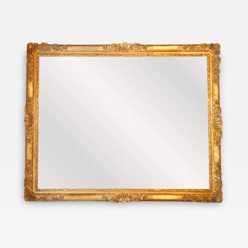Exceptional French Giltwood Frame Rectangular Shape Hanging Wall Mirror