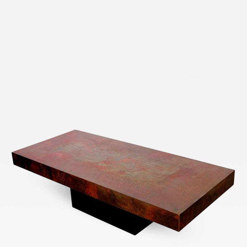 Exceptional Huge and Very Rare Copper Coffee Table by Bernhard Rohne