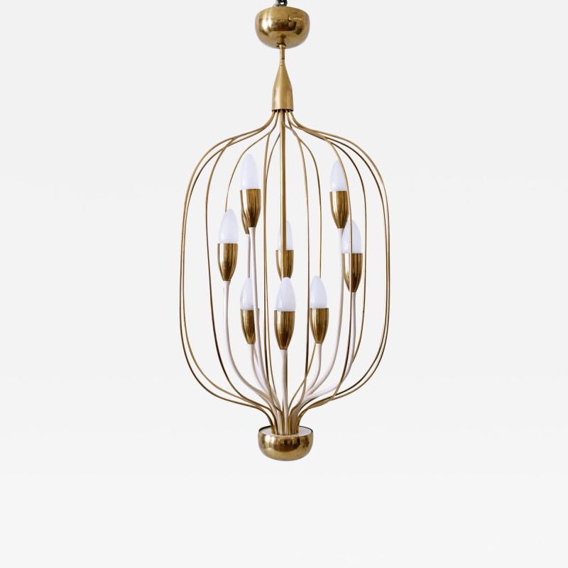 Exceptional Mid Century Modern Nine Flamed Chandelier or Pendant Lamp 1950s
