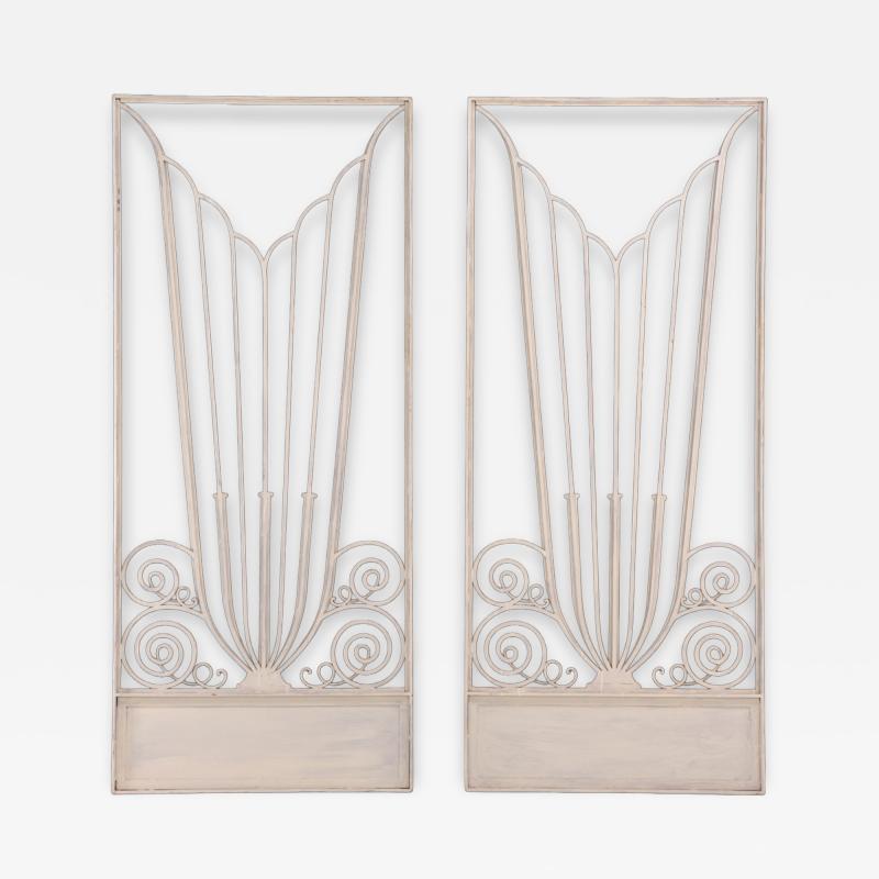 Exceptional Pair of Art Deco Style Iron Door Panels 