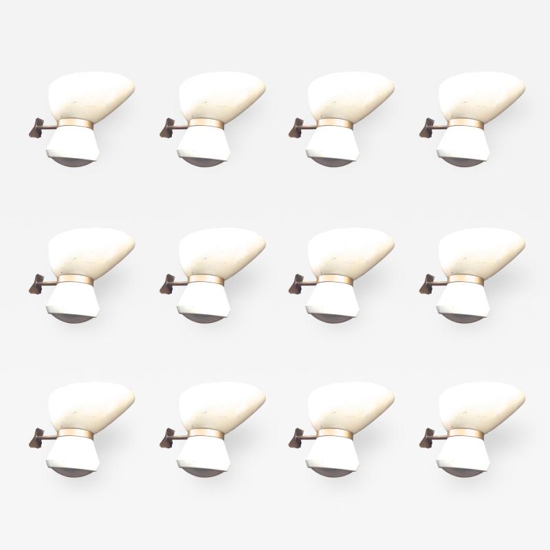 Exceptional Set of 16 Fifties Italian Sconces