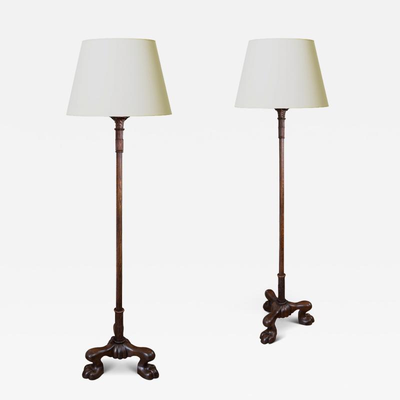 Exceptional Swedish Art Deco pair of standing lamps