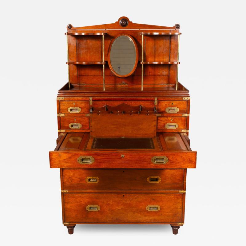 Exceptional Victorian Teak Campaign Chest