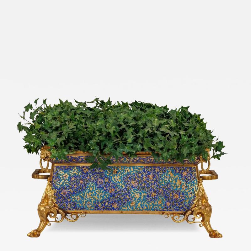 Exquisite Neo Grec Ormolu Champleve Enamel Jardiniere by Barbedienne S vin