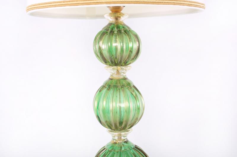 Exquisite Pair Glass / Gold Flecks Table Lamps