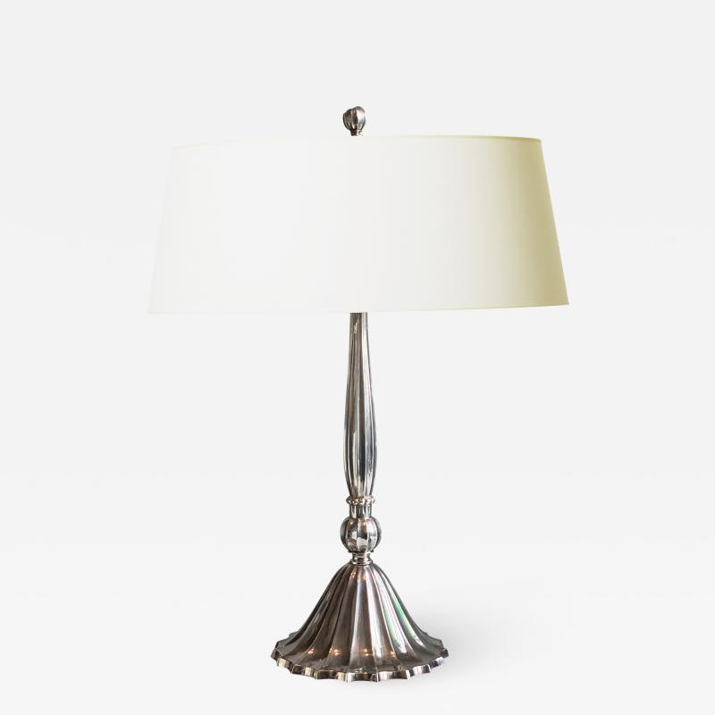 Exquisite Swedish Silvered Desk Lamp in the Form of a Tassel