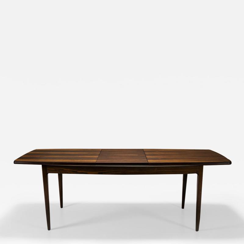Extendable Boat Shaped Dining Table in Palissander Wood Denmark 1960s