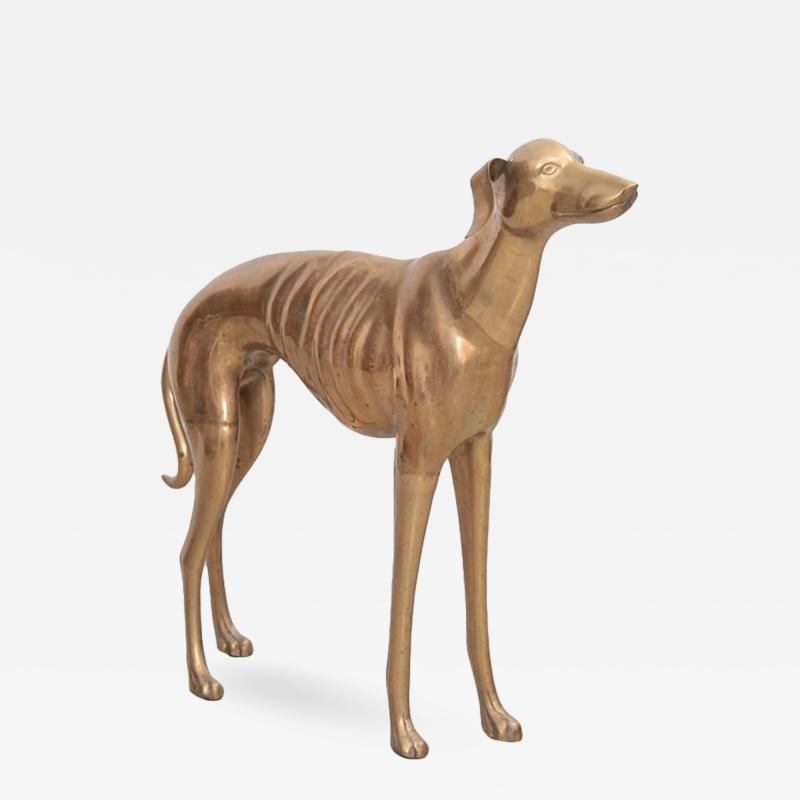 Extraordinary Huge Brass Dog or Greyhound 1960s