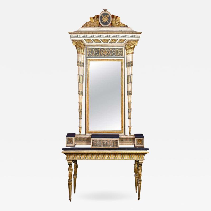 Extraordinary Italian 18th Century Console Table with Mirror 1780