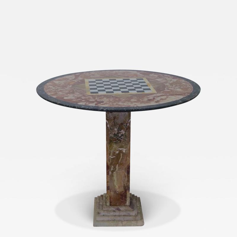 Extraordinary Mid Century Italian Green Marble Chess Table 1950