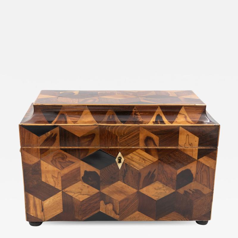 Extraordinary Specimen Wood Tea Caddy English Circa 1810 