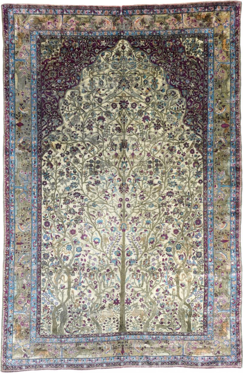Extremely Fine Antique Persian Silk Kashan Rug 6 6 x 9 8 