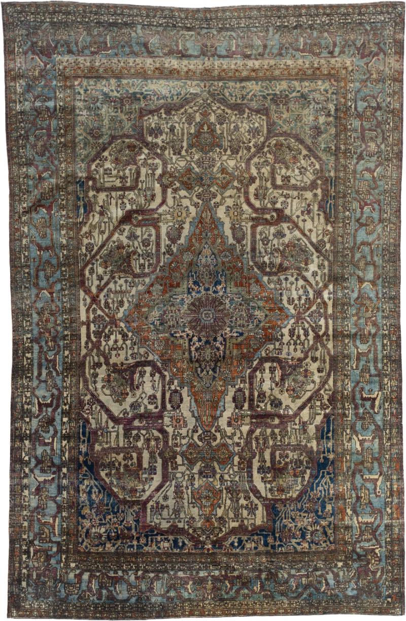 Extremely Fine Antique Persian Silk Mohtasham Kashan Rug 6 5 x 10 0 