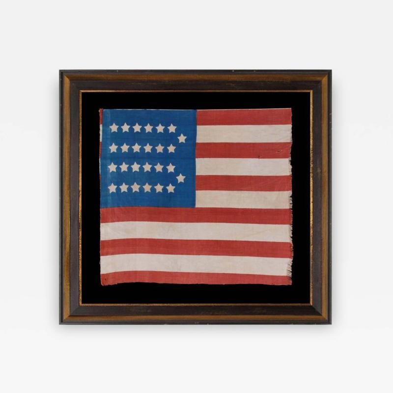 Extremely Rare Cotton Antique American Parade Flag with 26 Stars 11 Stripes