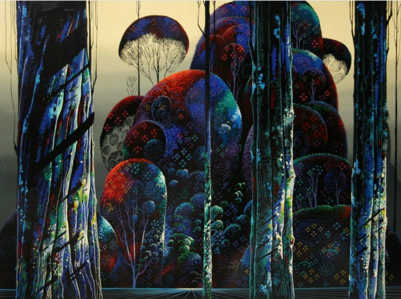 Eyvind Earle Trees Draped in Autumn