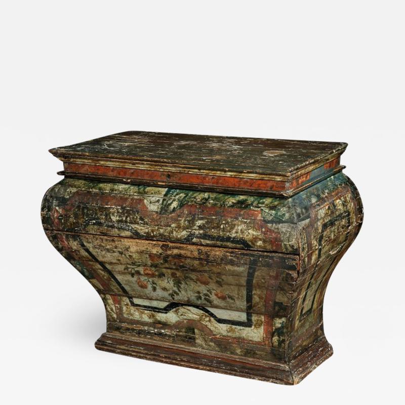 FABULOUS RARE SICILIAN PAINTED DECORATED BOMBE COMMODE ITALY 1740