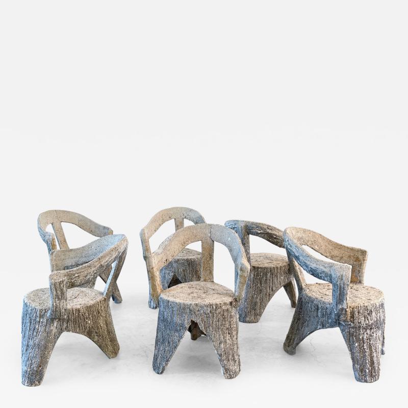 FAUX BOIS CONCRETE GARDEN CHAIRS