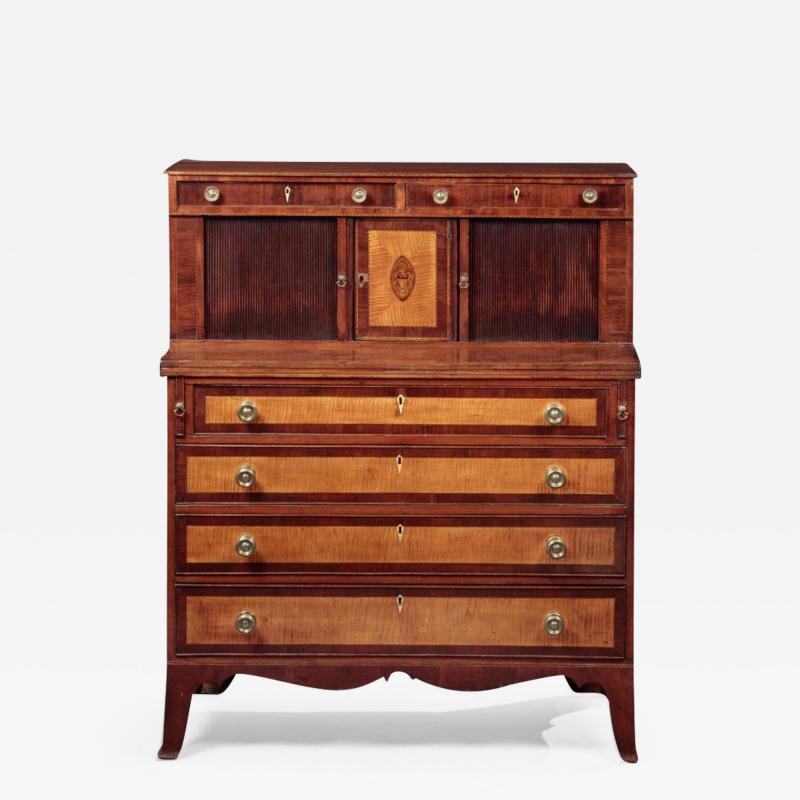 FEDERAL EAGLE INLAID TAMBOUR DESK