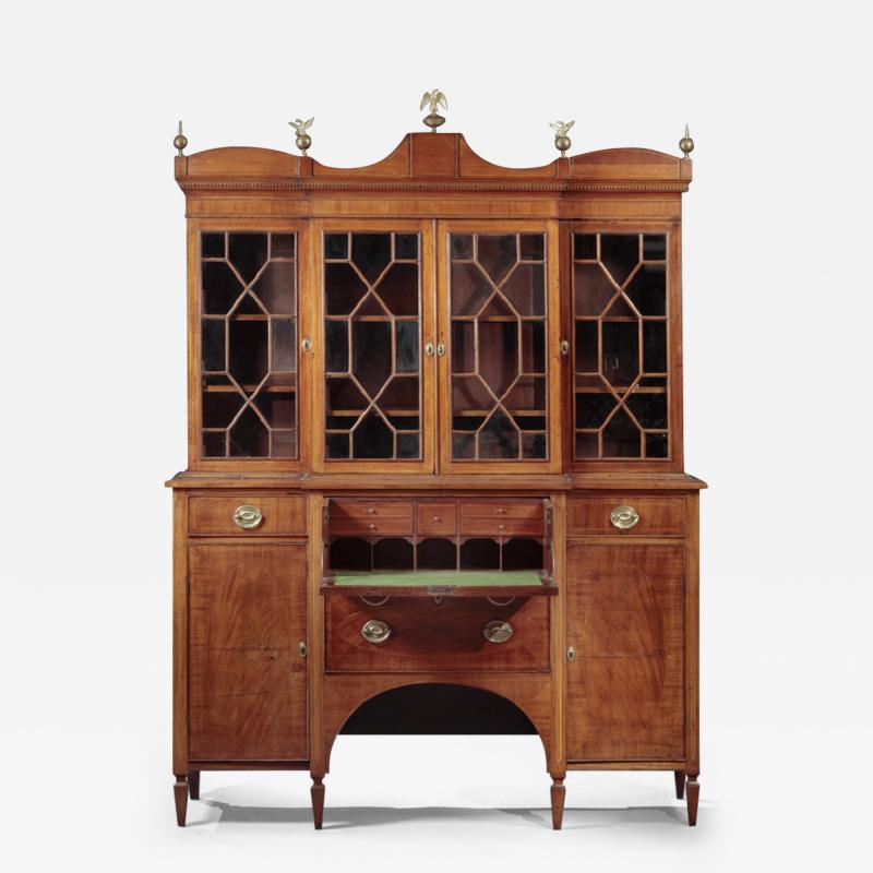 FEDERAL GENTLEMAN S DESK AND BOOKCASE OR BREAKFRONT