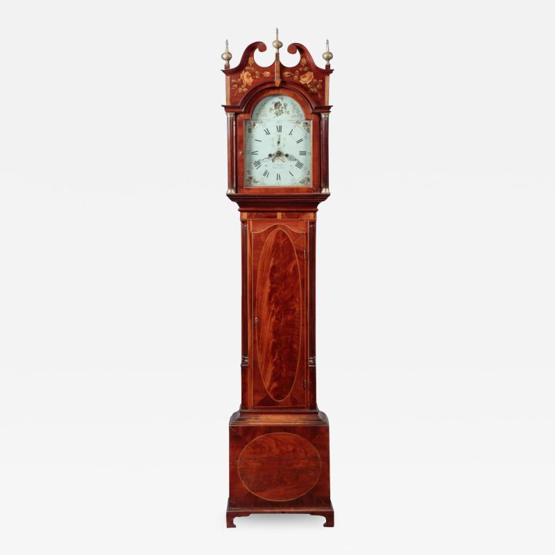 FEDERAL INLAID TALL CASE CLOCK Works by E Massey Newcastle England