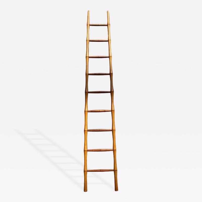 FINE FRENCH NINE RUNGS FAUX BAMBOO LADDER