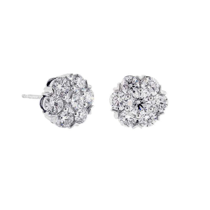 FIORE DIAMOND CLUSTER PLATINUM EARRINGS