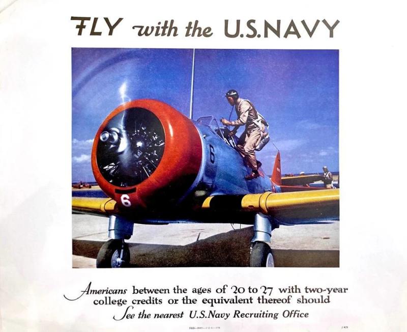 FLY with the U S Navy Vintage WWII Poster 1941