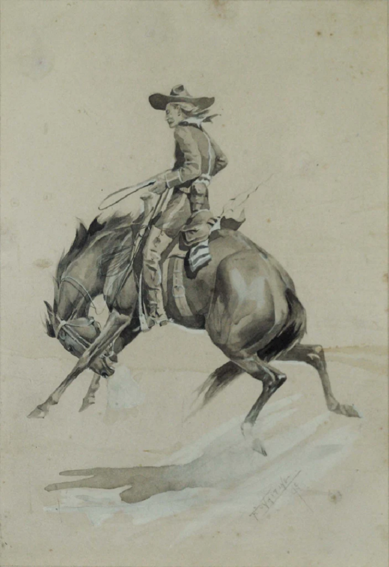 FREDERIC WHITING FREDERIC WHITING 1874 1962 COWBOY ON HORSEBACK