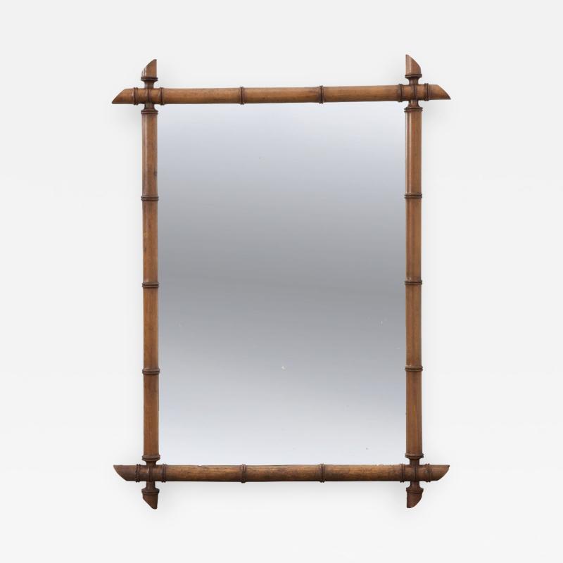 FRENCH 19TH CENTURY CARVED FAUX BAMBOO MIRROR