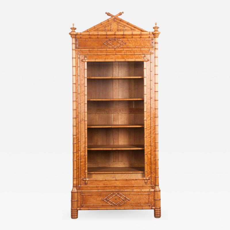 FRENCH 19TH CENTURY FAUX BAMBOO BIBLIOTH QUE