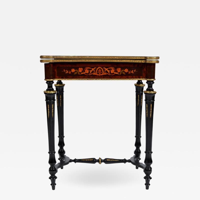 FRENCH 19TH CENTURY LOUIS PHILLIPHE INLAID GAME SIDE TABLE 