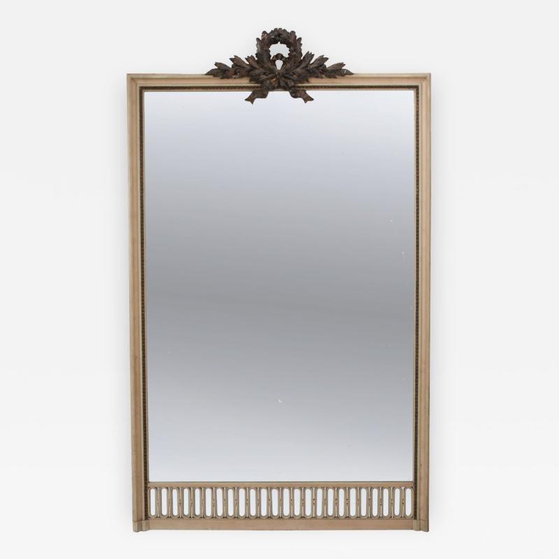 FRENCH 19TH CENTURY TALL PAINTED MANTLE MIRROR