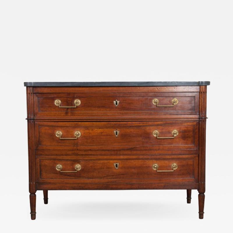 FRENCH 19TH CENTURY WALNUT LOUIS XVI COMMODE