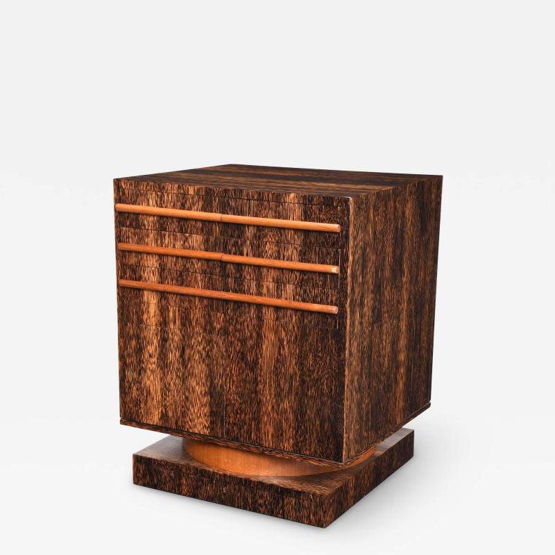 FRENCH ART DECO PALMWOOD BAR CABINET