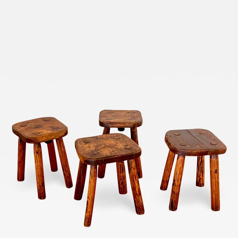 FRENCH MASSIVE WOOD STOOLS