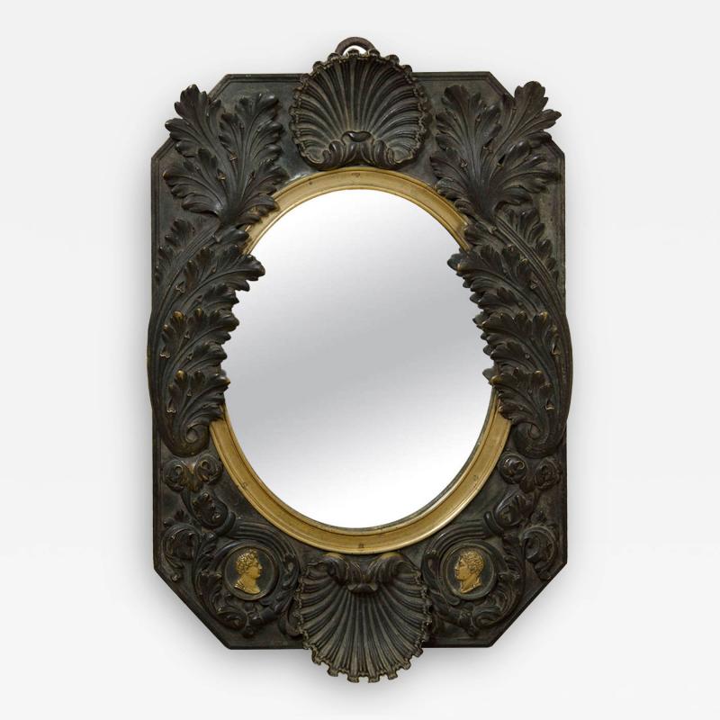 FRENCH NEOCLASSICAL BRONZE MIRROR