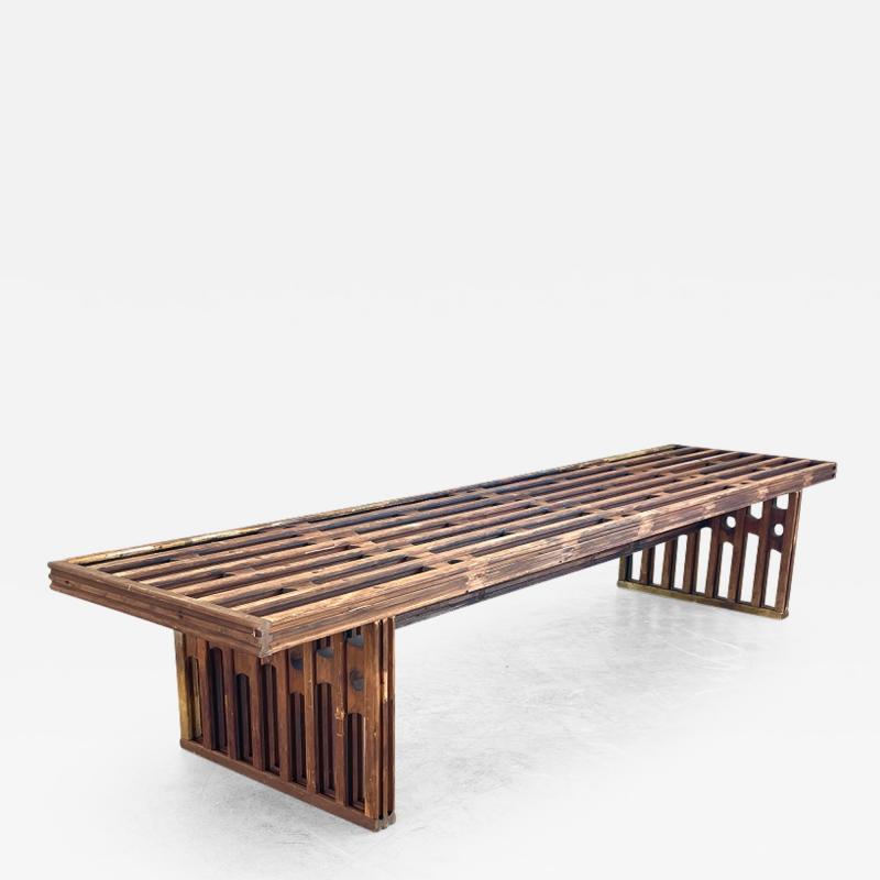 FRENCH SLATTED WOOD BENCH