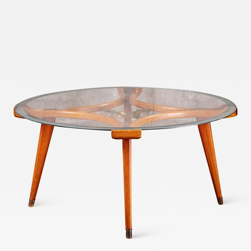 FRITHSO WALNUT AND GLASS COFFEE TABLE