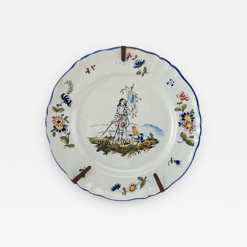 Fa ence Plate with Joan of Arc France 19th century