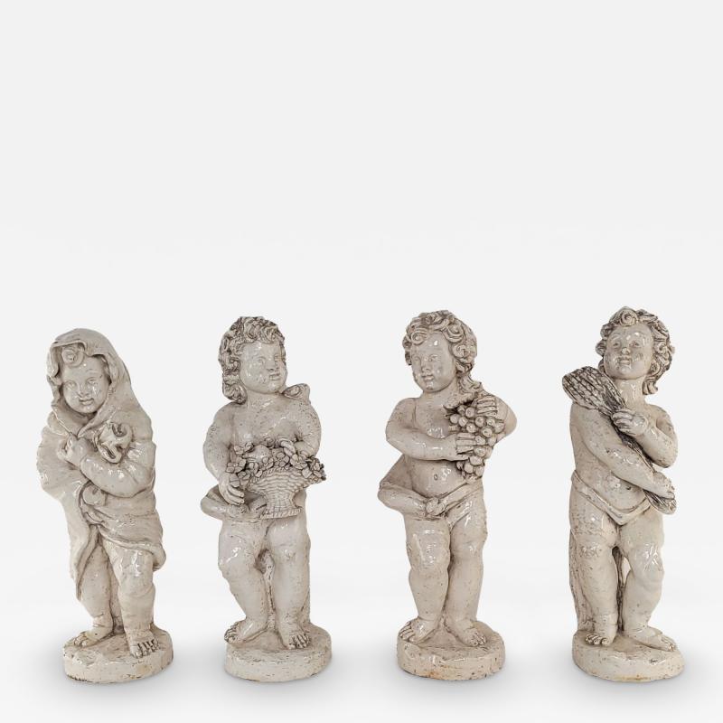 Fa ence Pottery Figures of the Four Seasons Probably Italy circa 1900