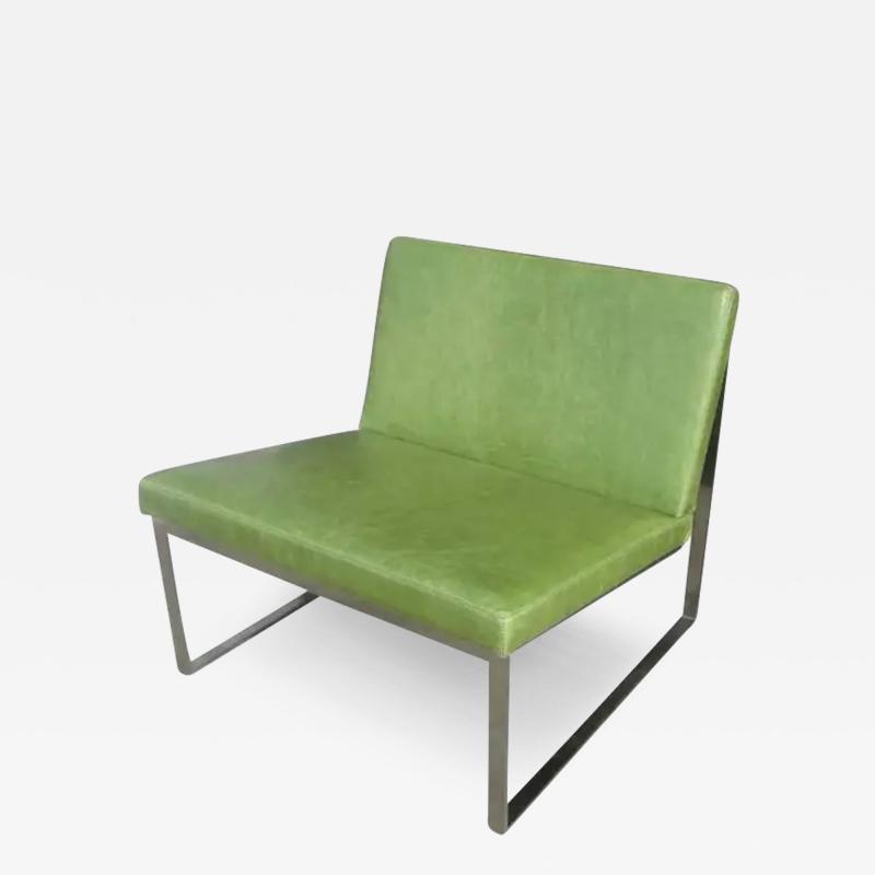 Fabien Baron B 2 Lounge Chair Designed by Fabien Baron for Bernhardt in Green Patent Leather