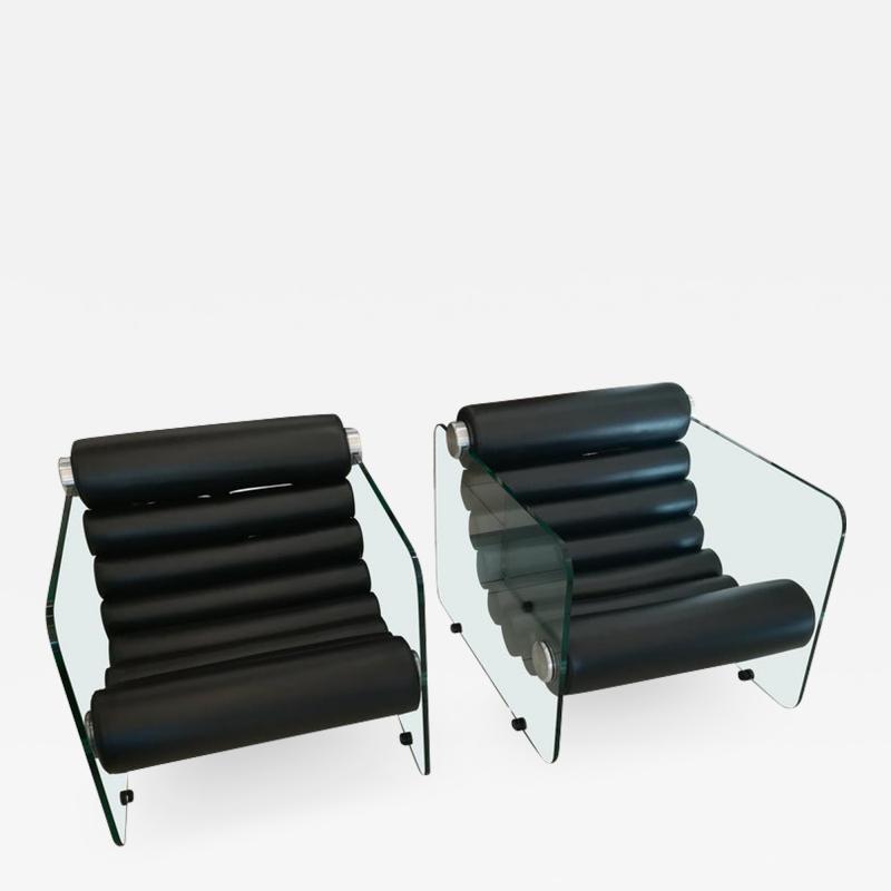 Fabio Lenci Pair of Hyaline Armchairs by Fabio Lenci