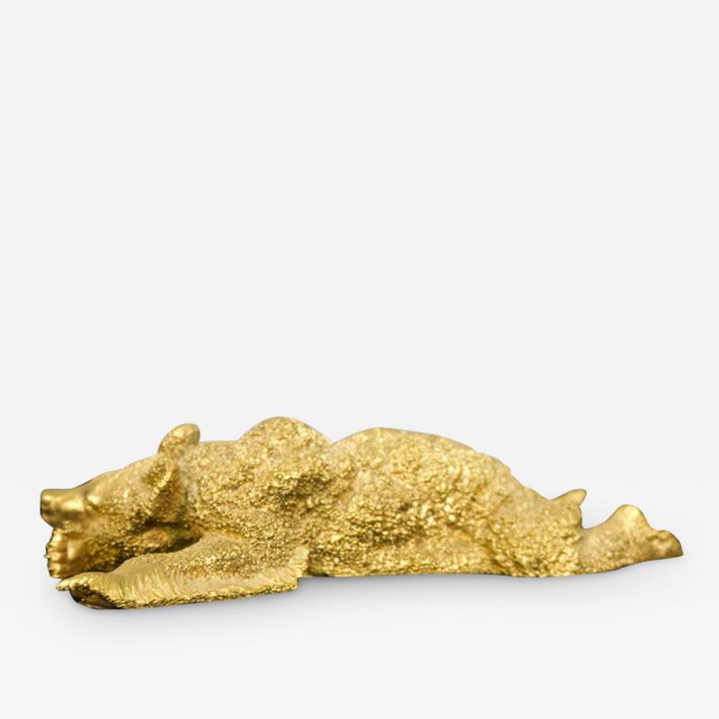 Fabrege Style Gilt Bronze Bear