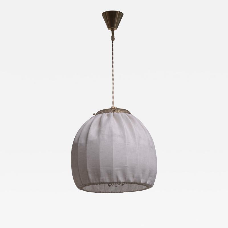 Fabric and glass pendant lamp