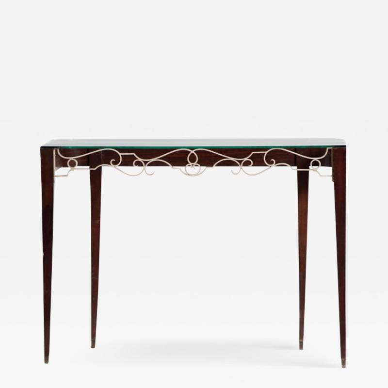 Fabrizio Clerici Fabrizio Clerici rare console table in rosewood with front in painted metalwork