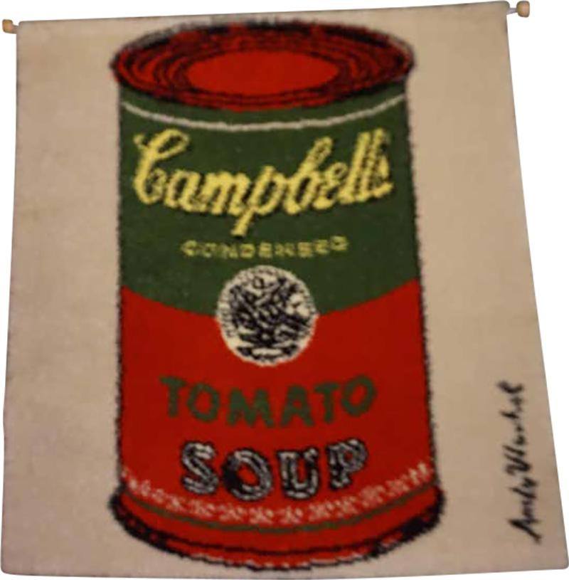 Fabulous Andy Warhol Campbell s Soup Can Rug Tapestry Mid Century Modern