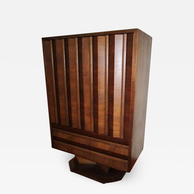 Fabulous Mid century Modern 3 dimensional Walnut tall Dresser Danish